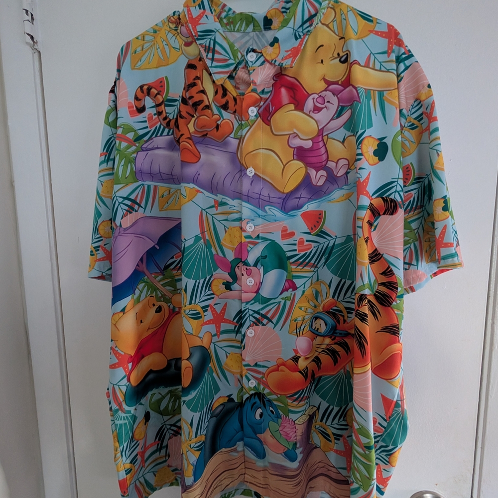 winnie the pooh bear disney button down shirt